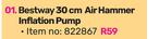 Bestway 30cm Air Hammer Inflation Pump 822867