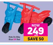 Ride On Bike Blue Or Red-Each