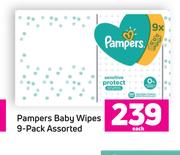 Pampers Baby Wipes 9 Pack Assorted-Each
