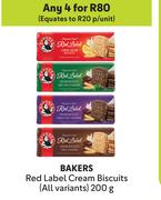 Bakers Red Label Cream Biscuits (All Variants)-For Any 4 x 200g