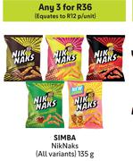 Simba Nik Naks (All Variants)-For Any 3 x 135g