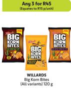 Willards Big Korn Bites (All Variants)-For Any 3 x 120g