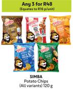 Simba Potato Chips (All Variants)-For Any 3 x 120g