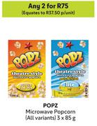 Popz Microwave Popcorn (All Variants)-For Any 2 x 3 x 85g