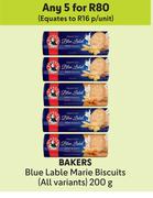 Bakers Blue Label Marie Biscuits (All Variants)-For Any 5 x 200g