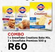 1 X Snowflake Creations Bake Mix, 2 X Snowflake Premixes 500g Combo