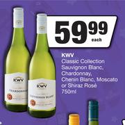 KWV Classic Collection Sauvignon lanc,Chardonnay,Chenin Blanc,Mosacto Or Shiraz Rose-750ml Each