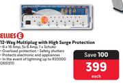 Ellies 12 Way Multiplug With High Surge Protection-Each