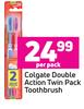 Colgate Double Action Twin Pack Toothbrush-Per Pack
