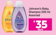 Johnson's Baby Shampoo Assorted-200ml Each