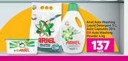 Ariel Auto Washing Liquid Detergent 3L, Auto Capsules 30's Or Auto Washing Powder 4Kg-Each