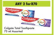 Colgate Total Toothpaste Assorted-For 2 x 75ml