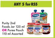 Purity 2nd Foods Jar 125ml Or Puree Pouch 110ml Assorted-For Any 5