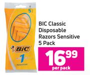 Bic Classic Disposable Razors Sensitive 5 Pack-Per Pack