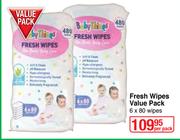 BabyThings Fresh Wipes Value Pack-6 x 80 Wipes Per Pack