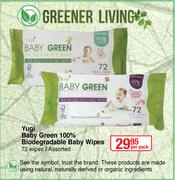 Yugi Baby Green 100% Biodegradable Baby Wipes Assorted-72 Wipes Per Pack