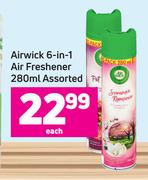 Airwick 6 In 1 Air Freshener Assorted-280ml Each
