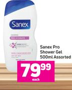 Sanex Pro Shower Gel Assorted-500ml Each