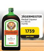 Jagermeister Herbal Liqueur-6 x 750ml Per Case