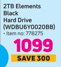 WD 2TB Elements Black Hard Drive WDBU6Y0020BB