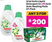 Ariel Auto Liquid Detergent 2Ltr Or Ariel Auto Washing Pods  21 Pack-For Any 2
