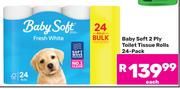 Baby Soft 2 Ply Toilet Tissue Rolls (24 Pack)-Each
