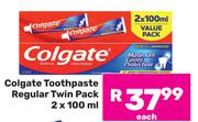 Colgate Toothpaste Regular Twin Pack-For 2 x 100m