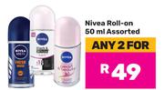 Nivea Roll-On Assorted-For Any 2 x 50ml