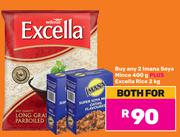 2 x Imana Soya Mince 400g Plus Excella Rice 2Kg-Both For