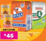 2 x Lucky Star Soy Mince 400g Plus Iwisa Super Maize Meal 1Kg Or Nyala Super Maize Meal 1Kg- Any 2