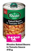 Rhodes Baked Beans In Tomato Sauce-410g