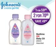 Johnson's Bedtime Or Baby Oil Assorted-For 2 x 200ml
