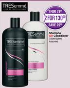Tresemme Shampoo Or Conditioner 750ml/900ml Assorted-For 2