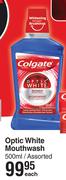 Colgate Optic White Mouthwash Assorted-500ml Each