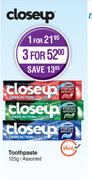 Closeup Toothpaste Assorted-125g