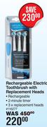 Dentalmate Rechargeable Electric Toothbrush With Replacement Heads