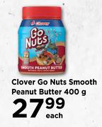 Clover Go Nuts Smooth Peanut Butter-400g Each