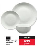 Basic White 12 Piece Coupe Dinner Set-Per Set