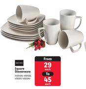 Basic White Square Dinnerware-Each