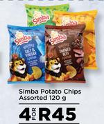 Simba Potato Chips Assorted-For 4 x 120g