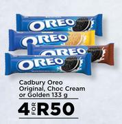 Cadbury Oreo Original Choc Cream Or Golden-For 4 x 133g