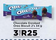 Oreo Chocolate Enrobed Biscuits 2's-For 3 x 34g