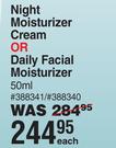 Cetaphil Night Moisturizer Cream Or Daily Facial Moisturizer-50ml Each