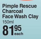 Cuticura Pimple Rescue Charcoal Face Wash Clay-150ml Each