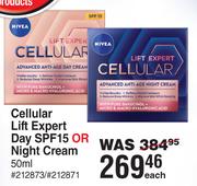 Nivea Cellular Lift Expert Day SPF15 Or Night Cream-50ml Each