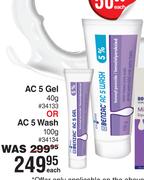 Benzac AC 5 Gel 40g Or AC 5 Wash 100g-Each