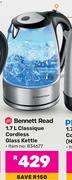 Bennett Read 1.7L Classique Cordless Glass Kettle