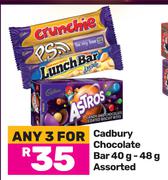 Cadbury Chocolate Bar Assorted-For Any 3 x 40g/48g