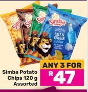 Simba Potato Chips Assorted-For Any 3 x 120g
