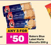 Bakers Blue Label Marie Biscuits-For Any 3 x 200g